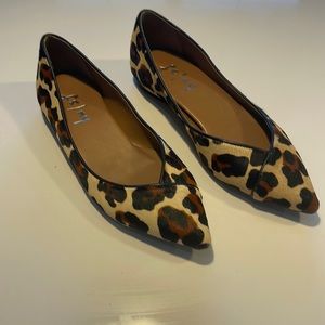 Leopard cowhide flats. Never worn, in new condition. Original box